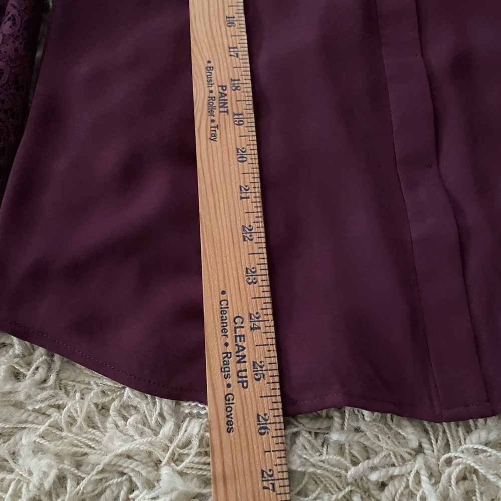 Loft Maroon Button Down Blouse, S - image 5